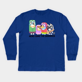 here come the grannies Kids Long Sleeve T-Shirt